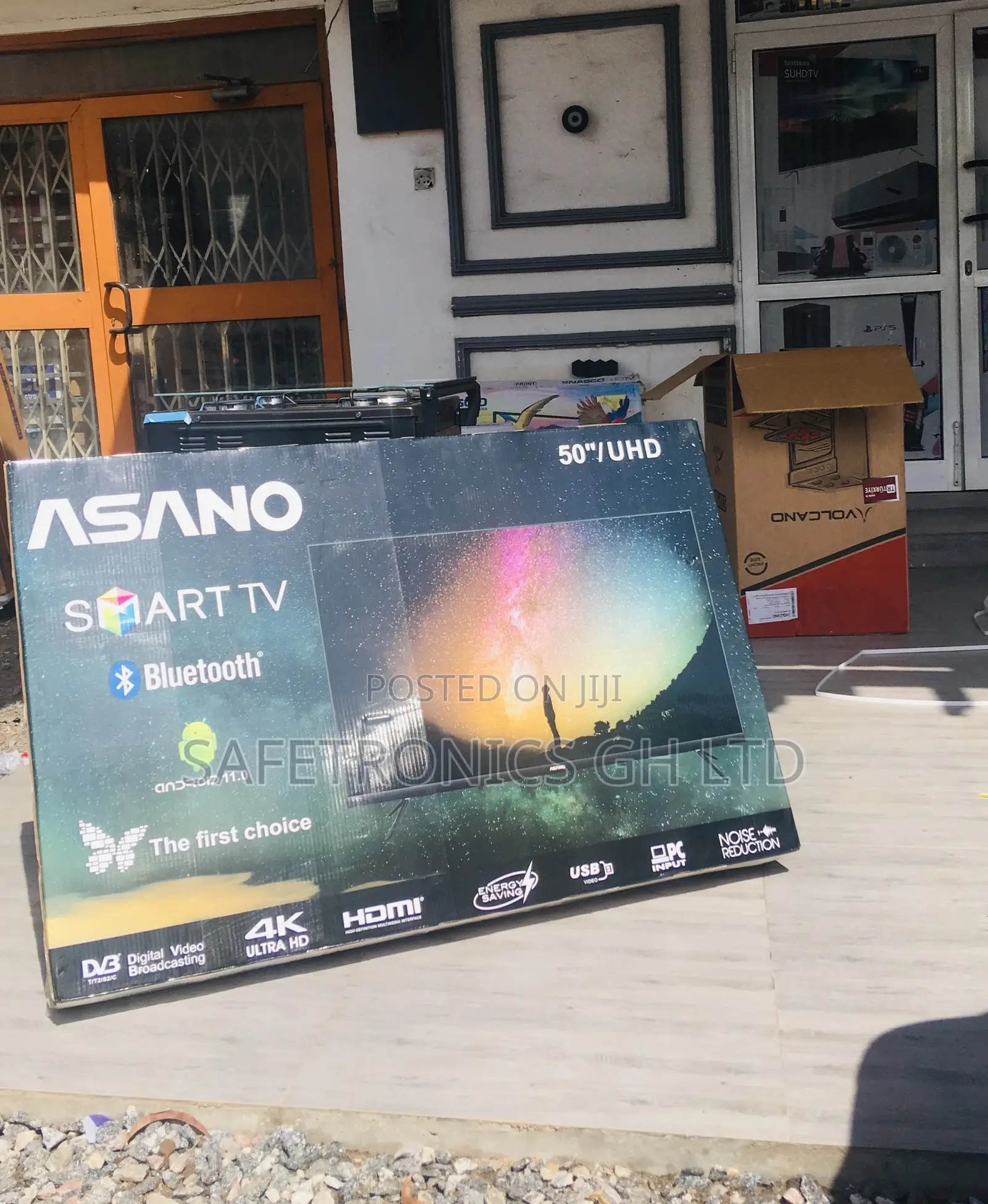 Glossy Smart Black Asano 50 Inches Electric Led UHD Tv