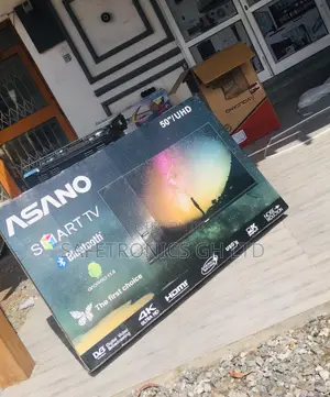 Glossy Smart Black Asano 50 Inches Electric Led UHD Tv