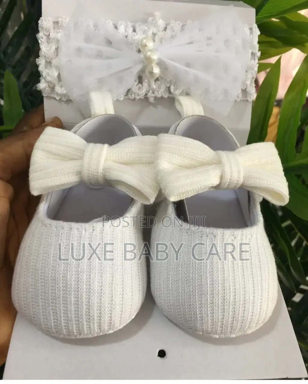Infant Baby Girls Non Slip Walking Shoes With Hair Band