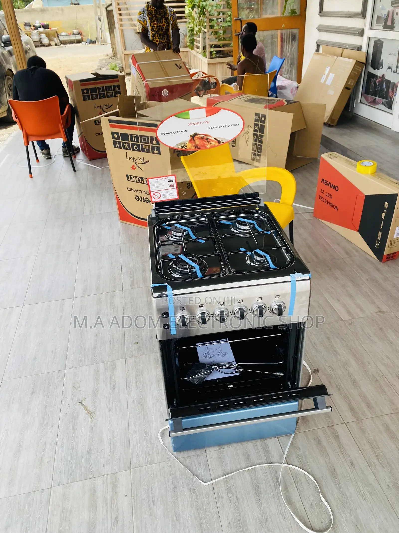 Brand New Ferre 50x60 4 Gas Burner With Oven Grill(Gray).