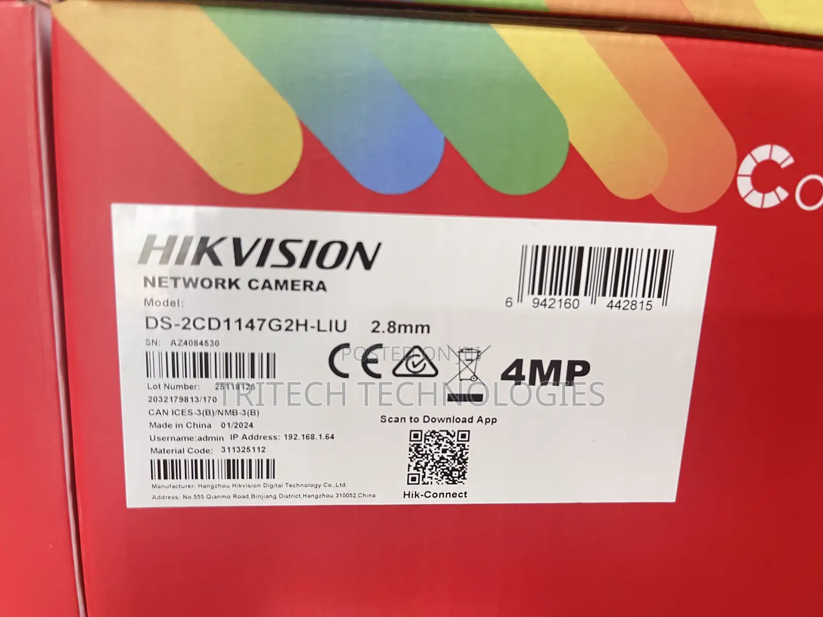 Hikvision 4mp Ip Color Vu Ds-2cd1147g2h-Liu(F) With Sound