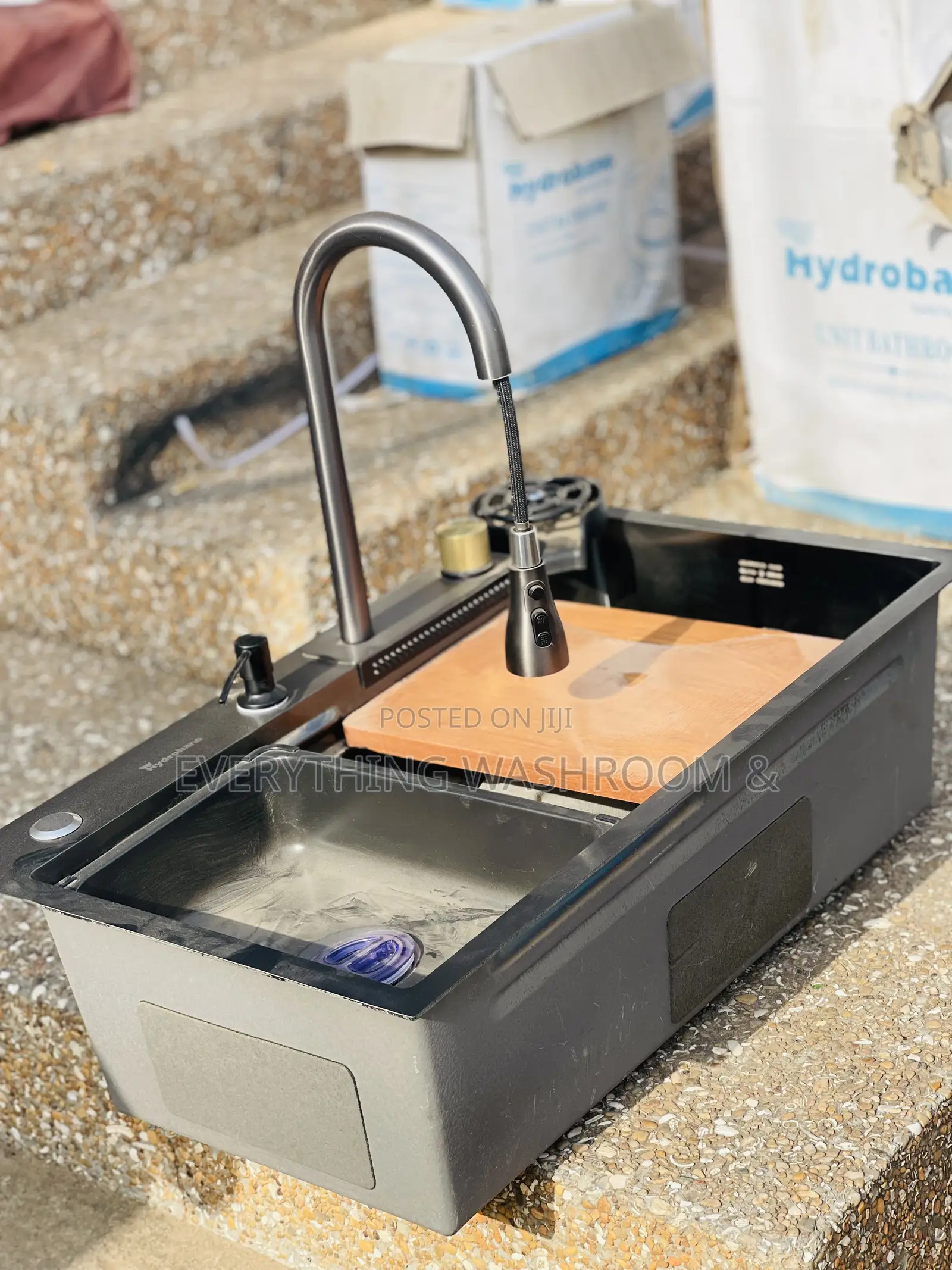 Black Waterfall Sink_waterfall Sink Complete_kitchen Sink