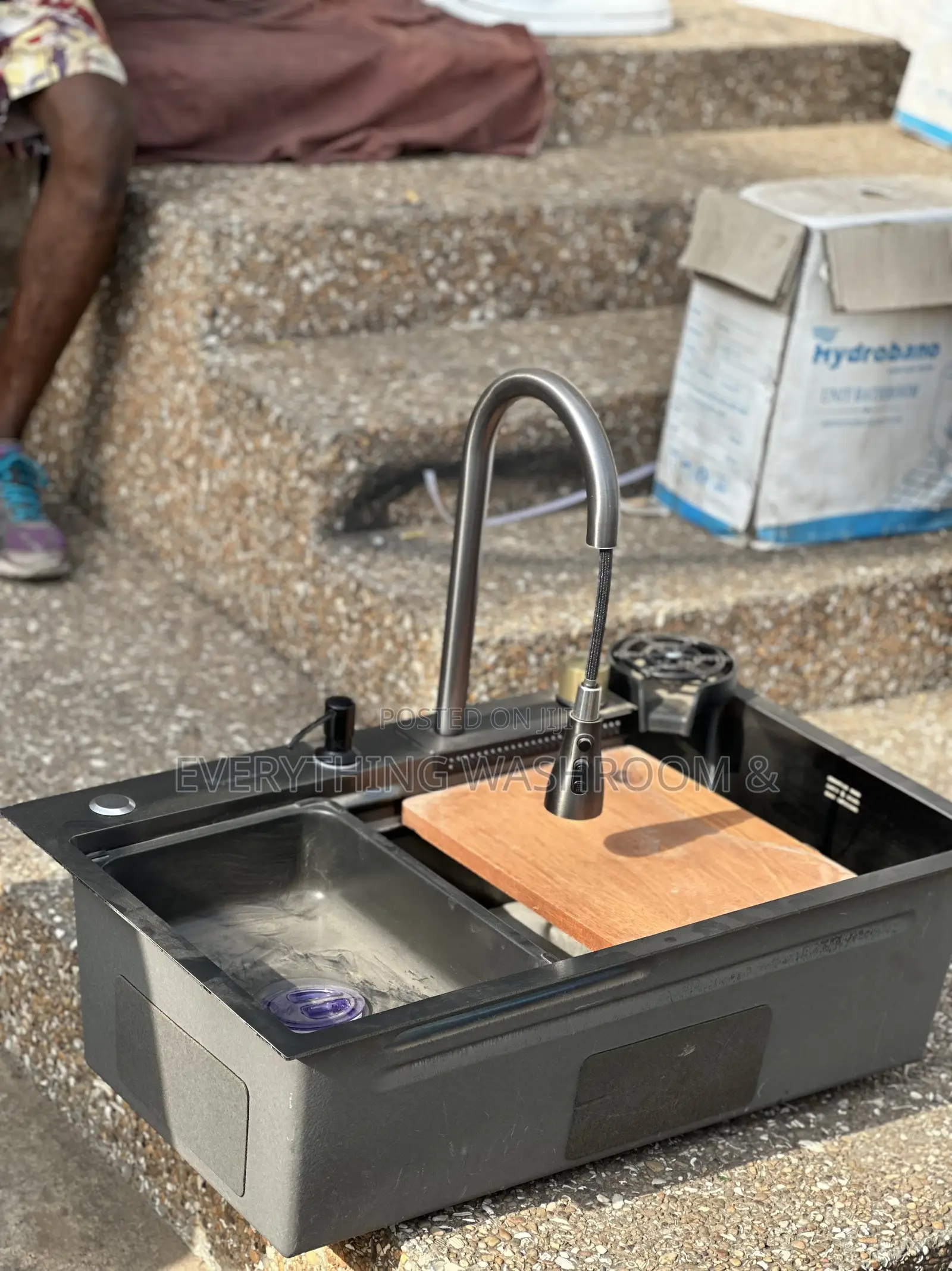Black Waterfall Sink_waterfall Sink Complete_kitchen Sink