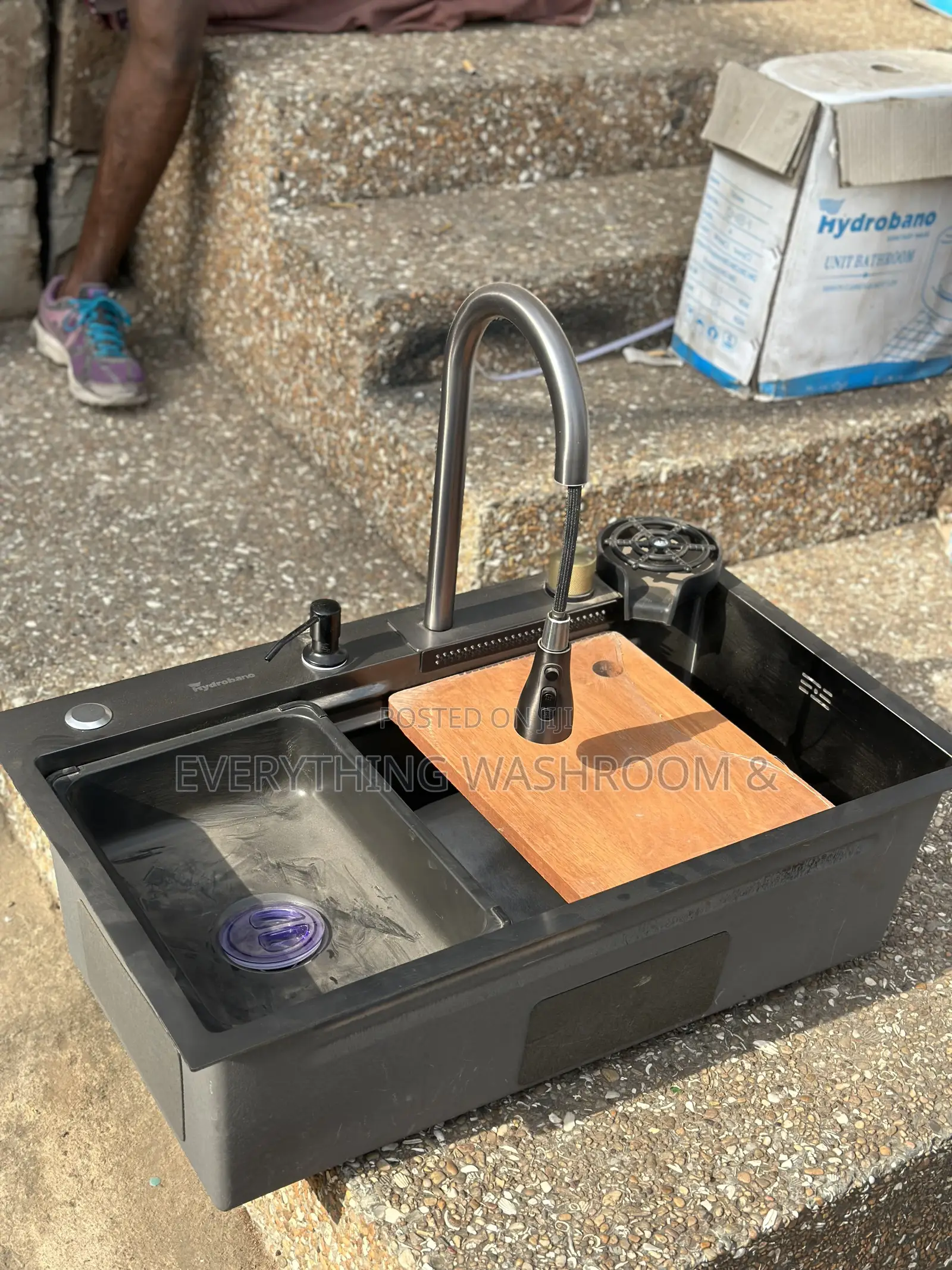 Black Waterfall Sink_waterfall Sink Complete_kitchen Sink