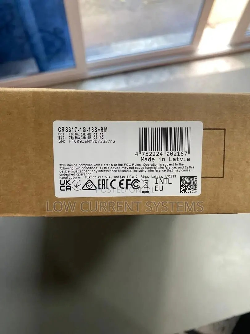 Mikrotik Smart Cloud Switch Crs317-1g-16s+Rm 800mhz Cpu Fib