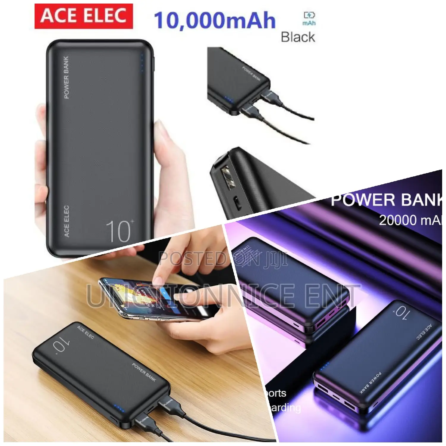 Elec Power Banks 10000mah Utra Slim Fast Charger