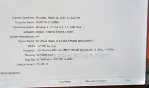 Laptop HP ZBook Studio 32GB Intel Core i9 SSD 1T