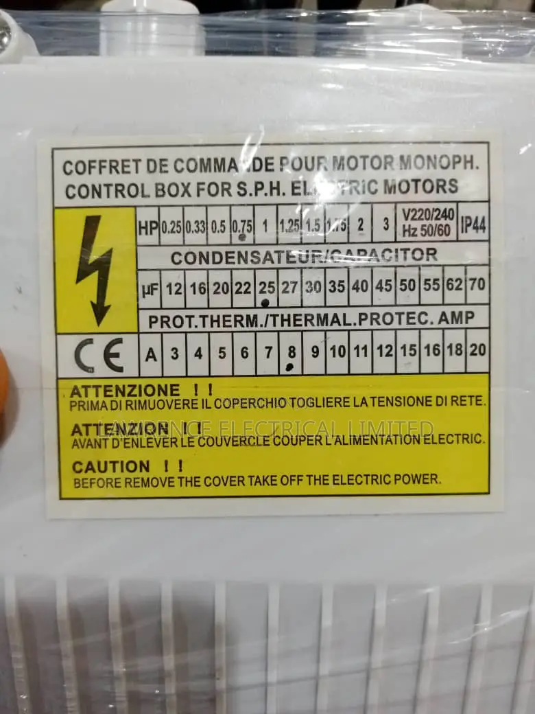 Control Box For S PH Electric Motor