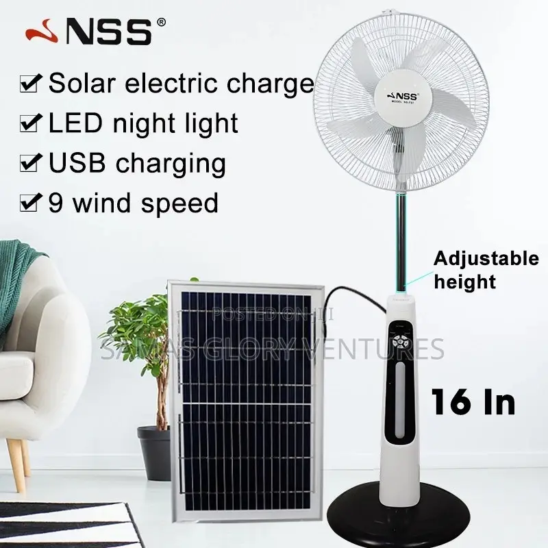 Solar Rechargeable Standing Fan