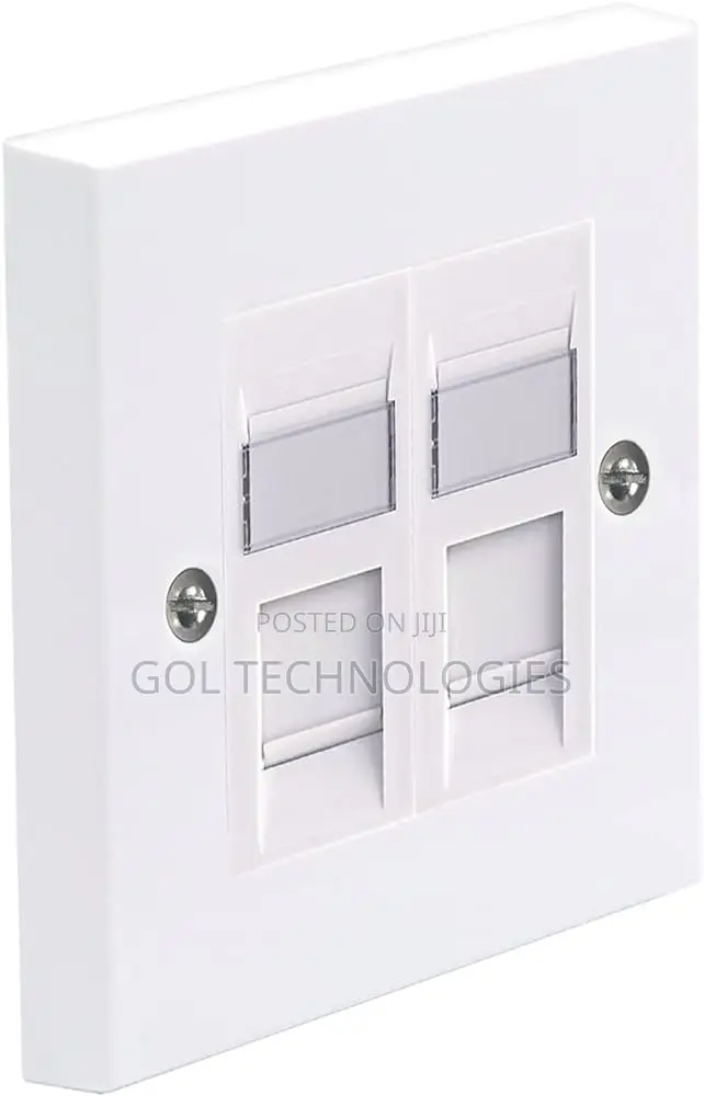 Double Faceplate or Wall Socket With Jack Cat6