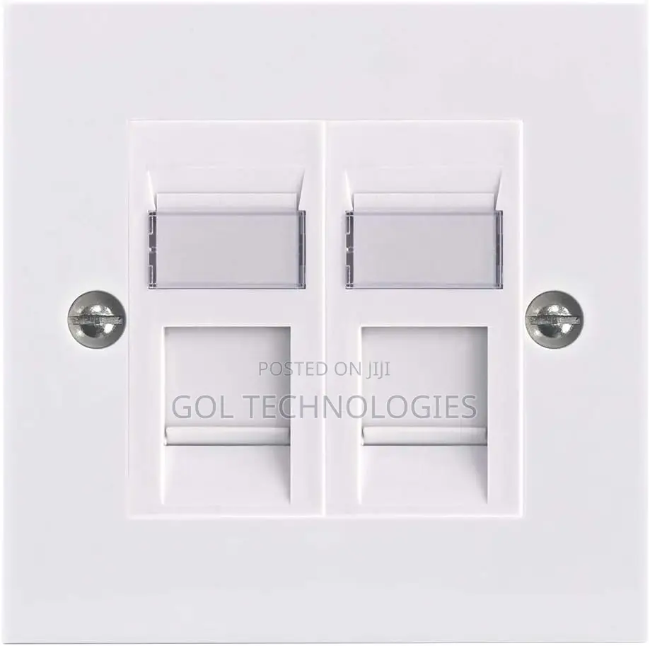 Double Faceplate or Wall Socket With Jack Cat6