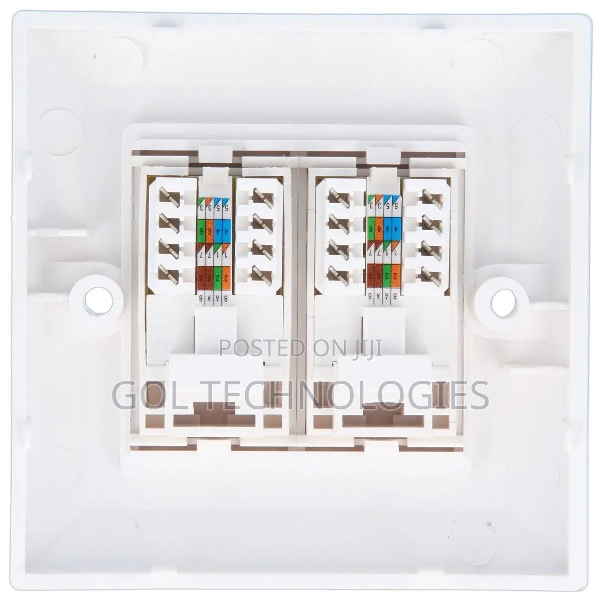 Double Faceplate or Wall Socket With Jack Cat6