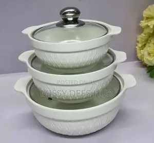 3pcs Embossed Cover Bowl Set