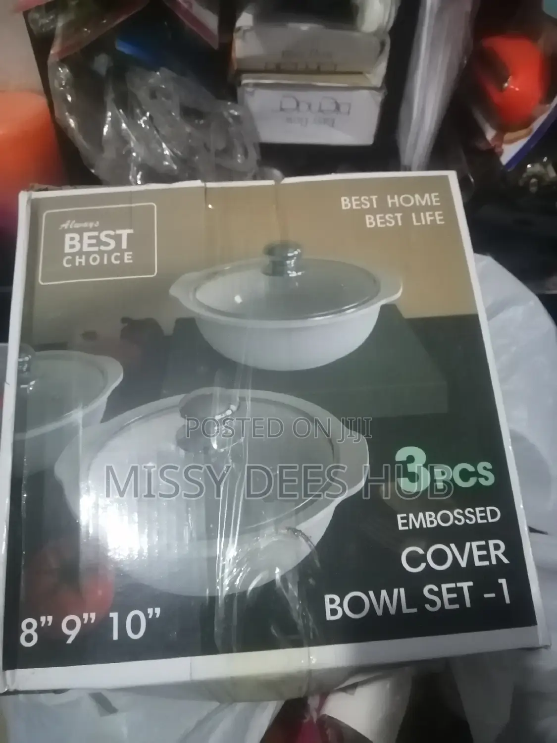 3pcs Embossed Cover Bowl Set