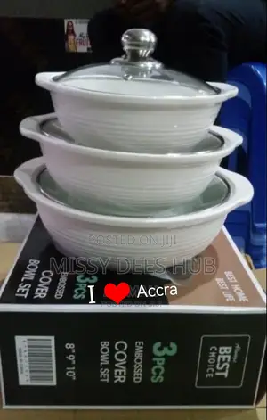 3pcs Embossed Cover Bowl Set