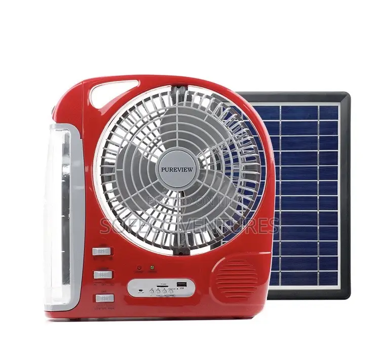 Multifunctional Solar Rechargeable Fan and Led Light