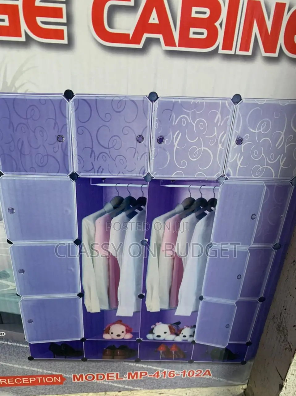 Portable Cube Storage Wardrobe With Shoe Rack- [6- 25 Cubes]