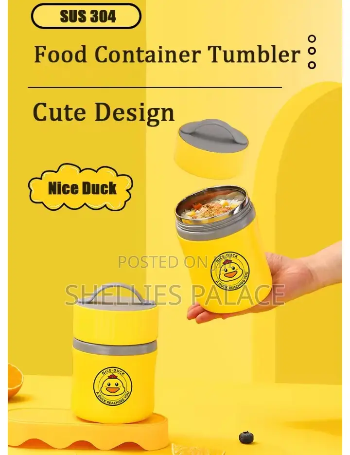 New Cute Duck Design Yellow Color 480ml And 580ml Stainless