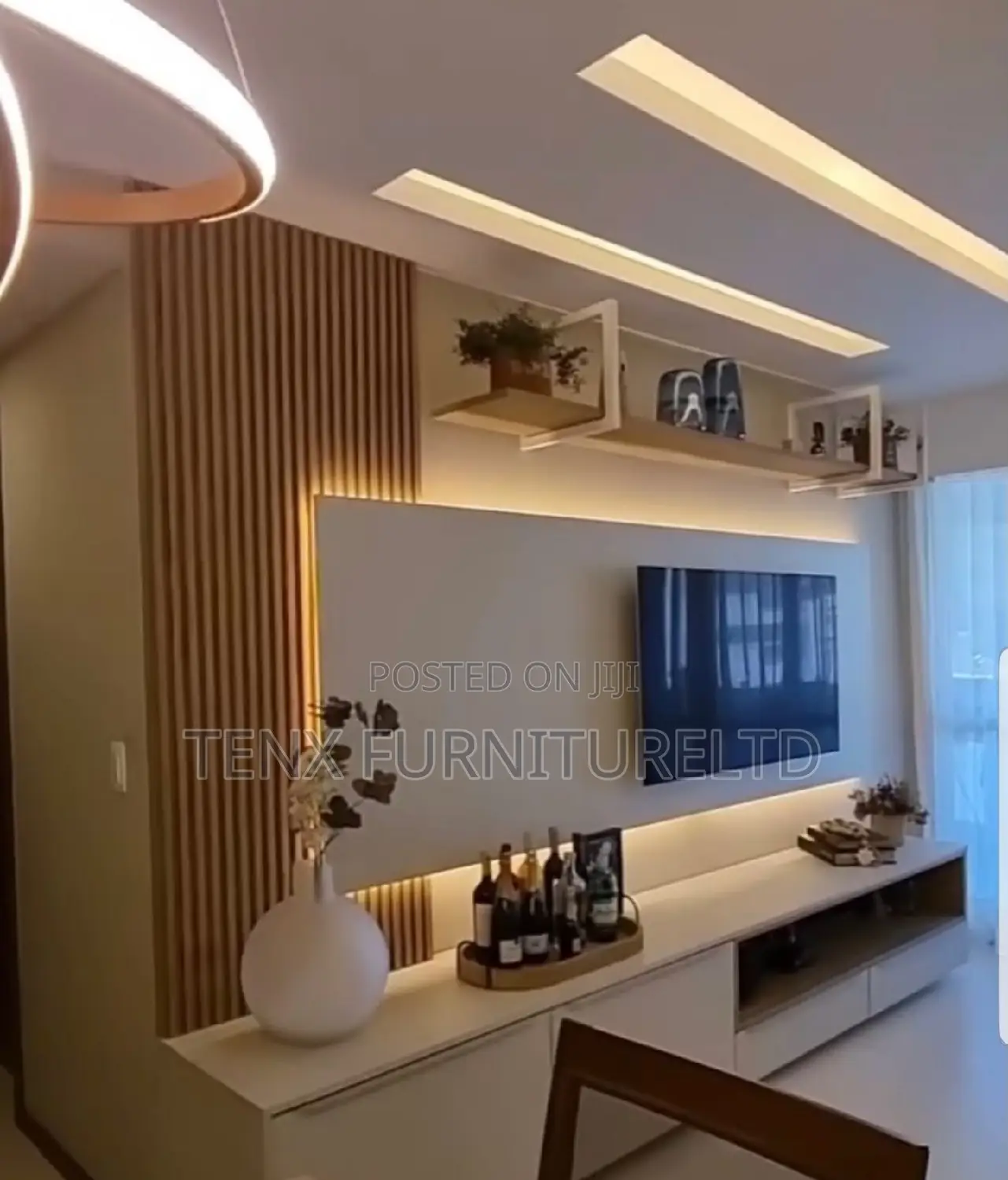 Entertainment Unit With Open Shelves