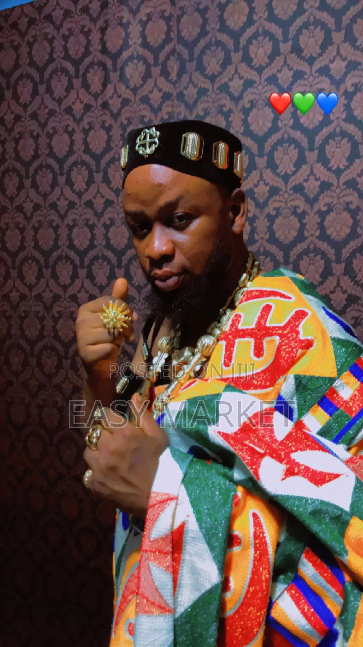 Golden Beads Kente Accessories for Rent