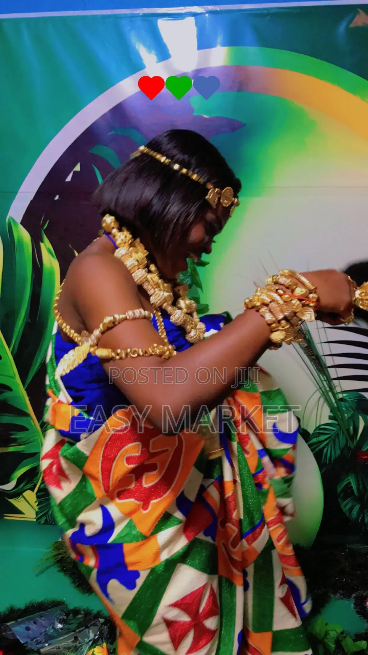 Golden Beads Kente Accessories for Rent