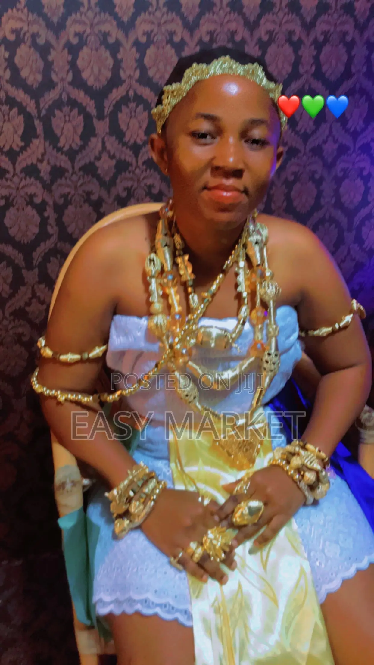 Golden Beads Kente Accessories for Rent
