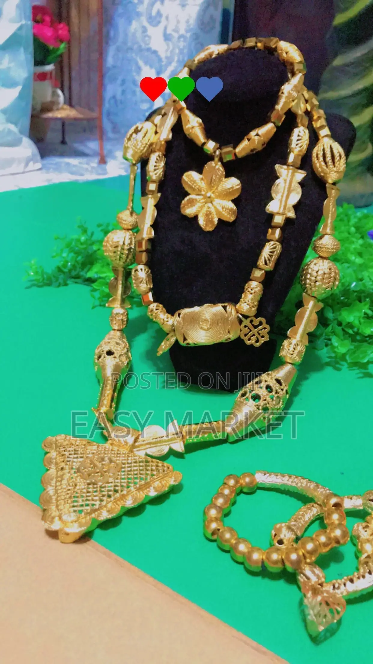 Golden Beads Kente Accessories for Rent