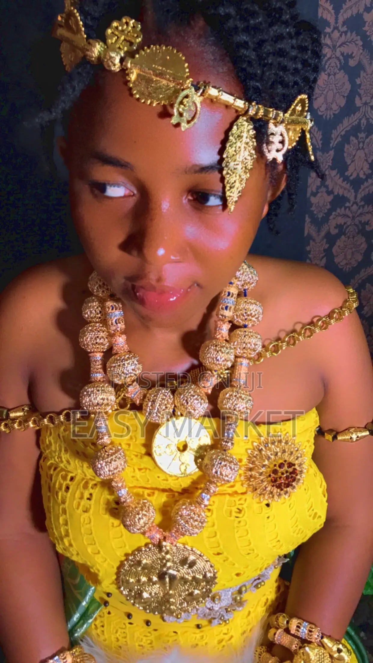Golden Beads Kente Accessories for Rent