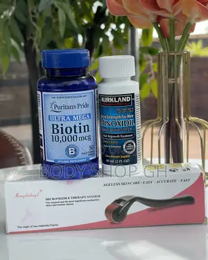 Beard and Hairline Pack- Kirkland Minoxidil +Biotin +Roller