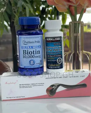 Beard Growth Starter Pack - Biotin + Kirkland Minox + Roller