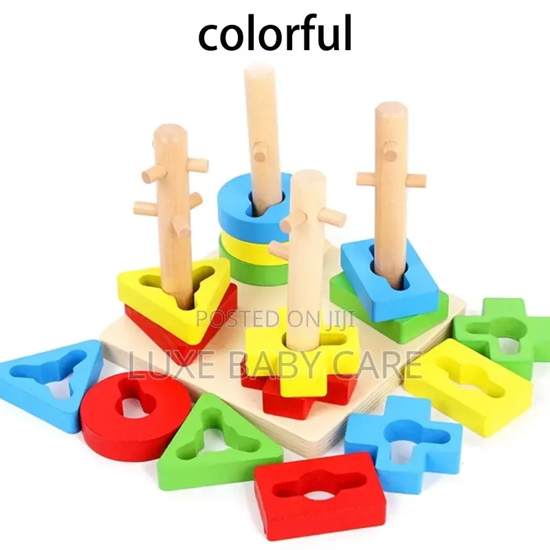 Four Column Colorful Building Blocks Puzzle Toy for Kids