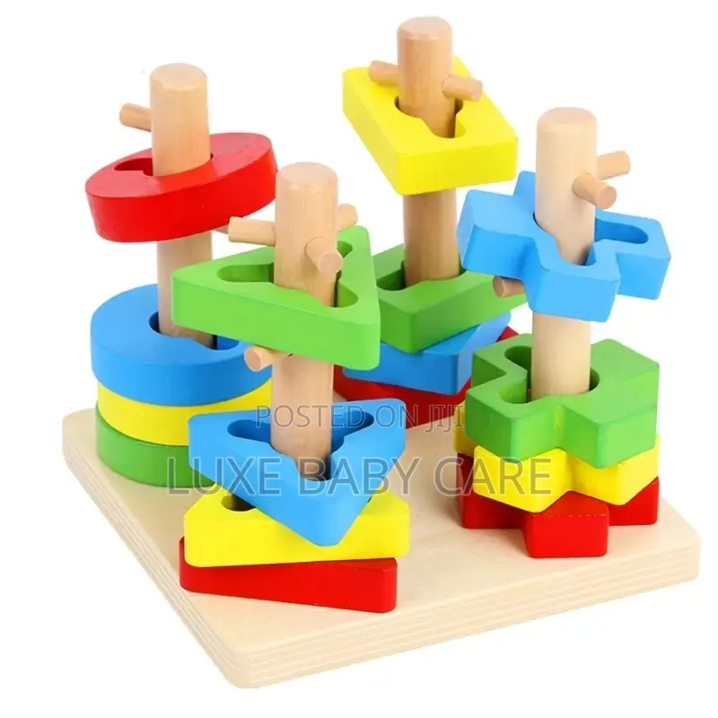 Four Column Colorful Building Blocks Puzzle Toy for Kids