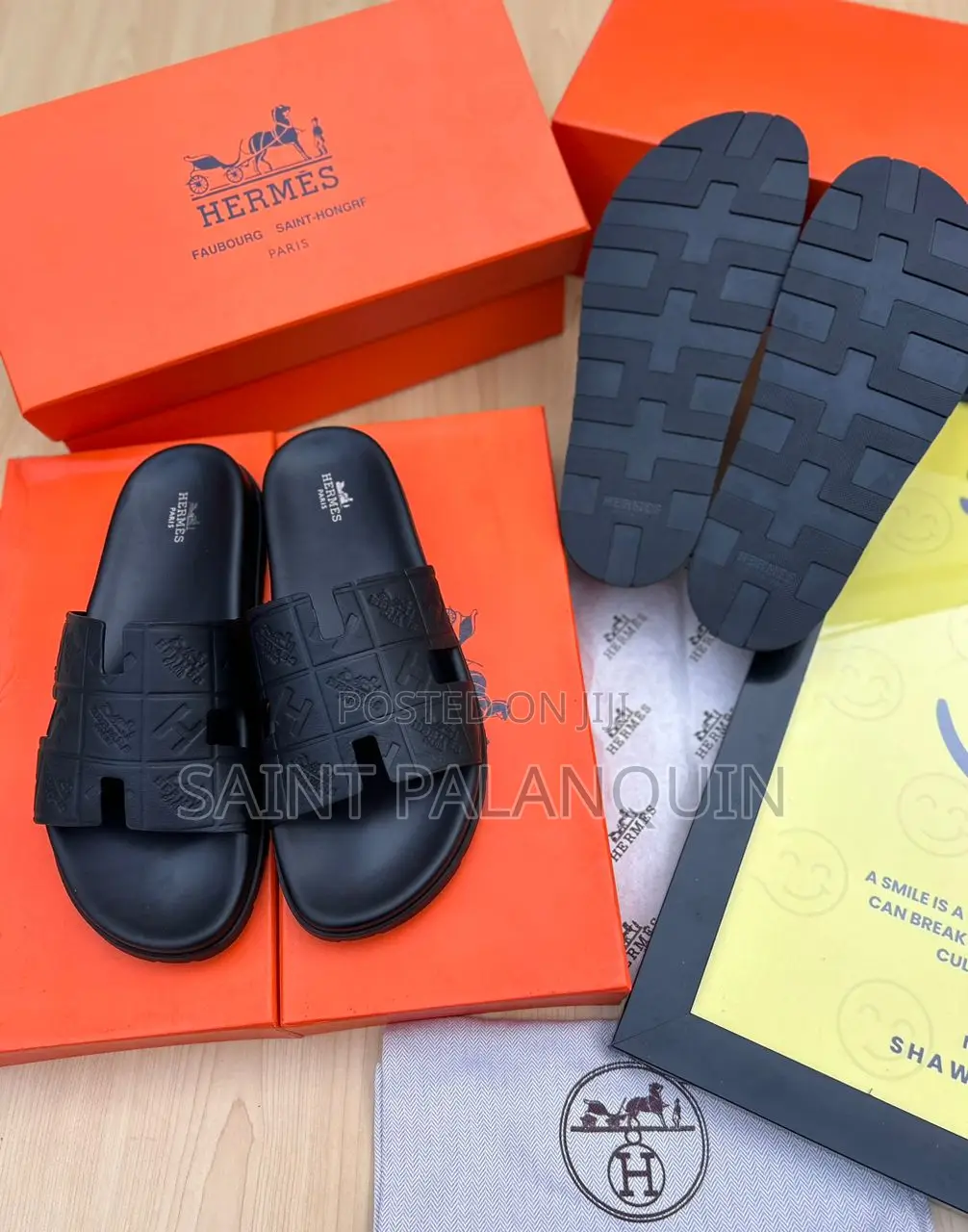 Quality Men Hermes Rough Slippers