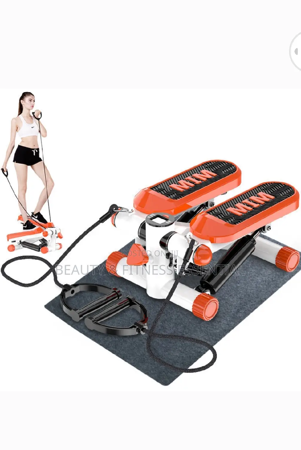 Orange Mim Mini Stepper With Fitness Tools.