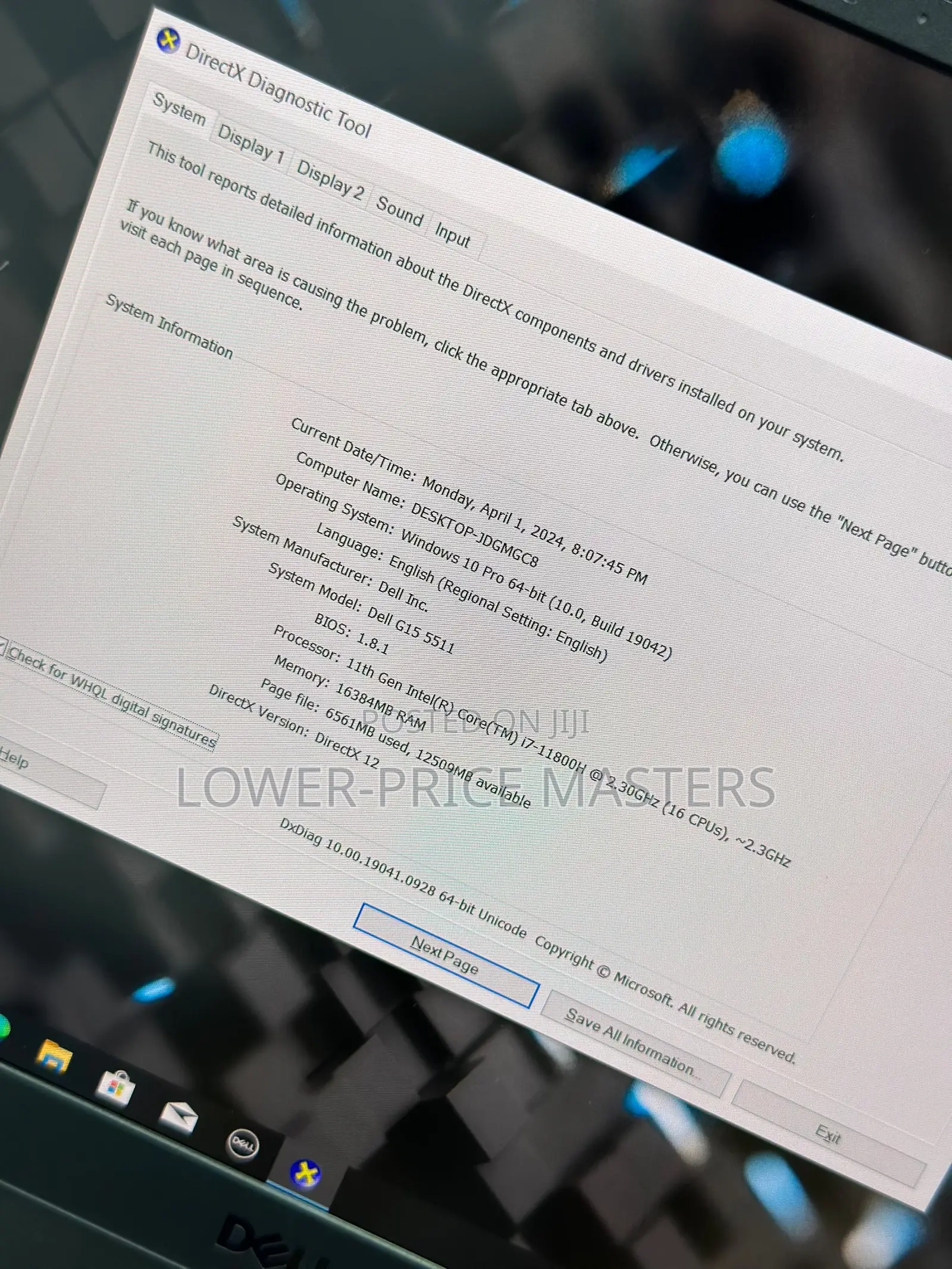 New Laptop Dell G15 5511 16GB Intel Core I7 SSD 1T