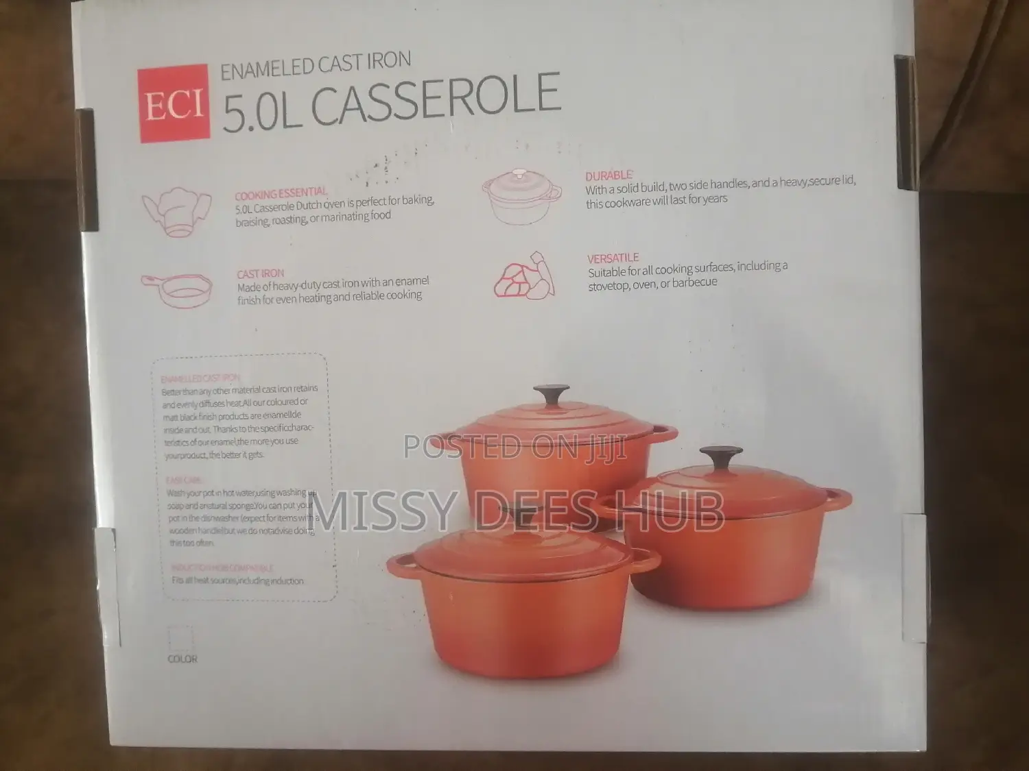 5L Heavy Duty Enamelled Cast Iron Casserole
