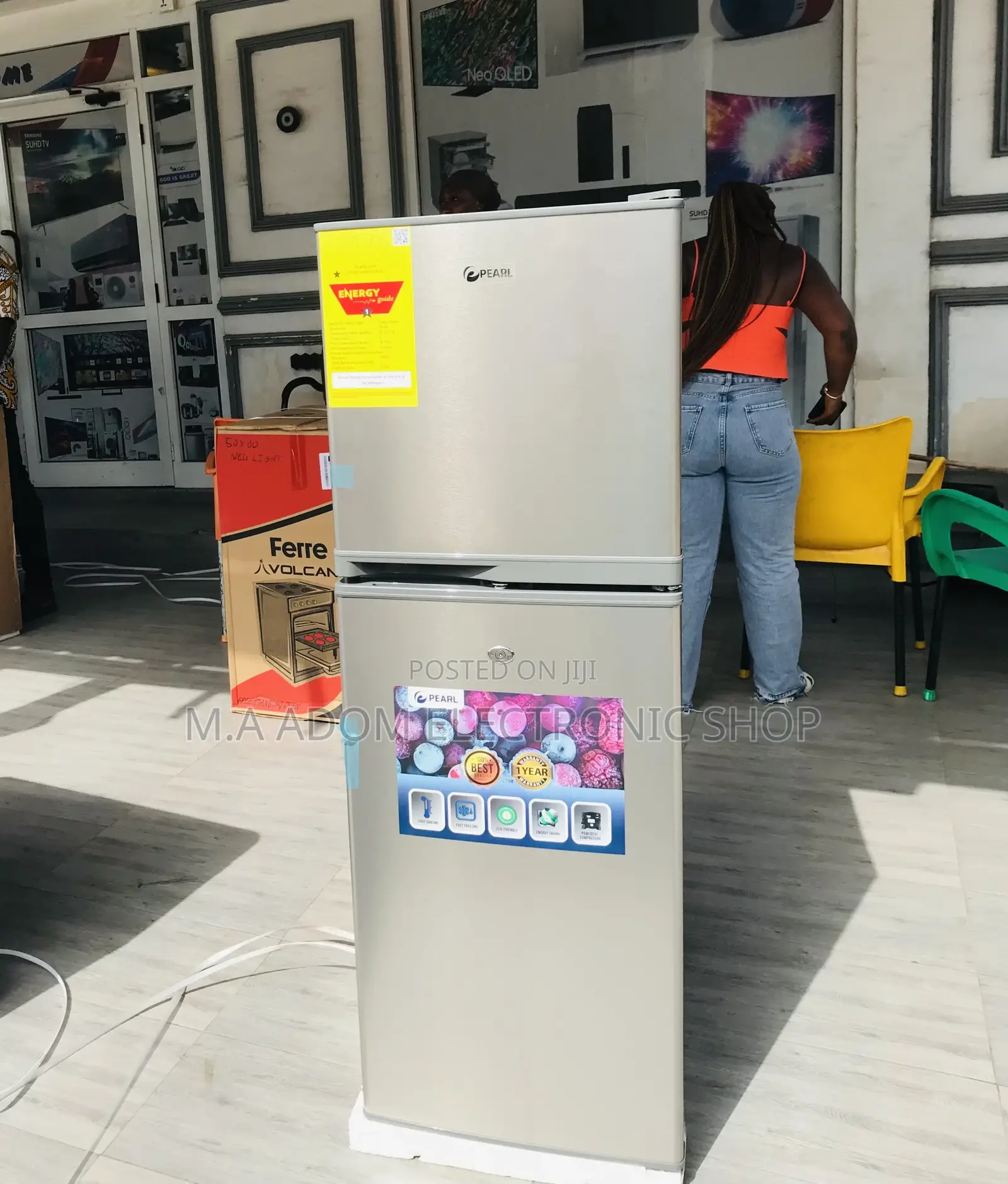 Sleek Design Pearl Pf-172-2b Double Door Refrigerator.