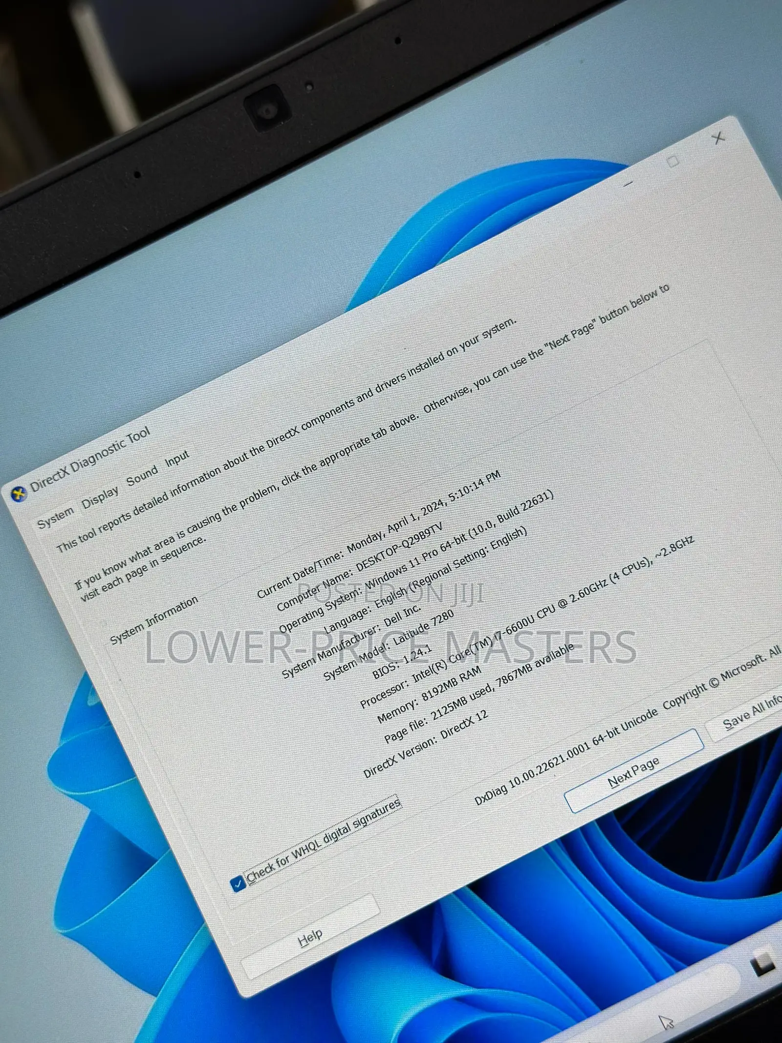 New Laptop Dell Latitude 12 7280 8GB Intel Core I7 SSD 256GB