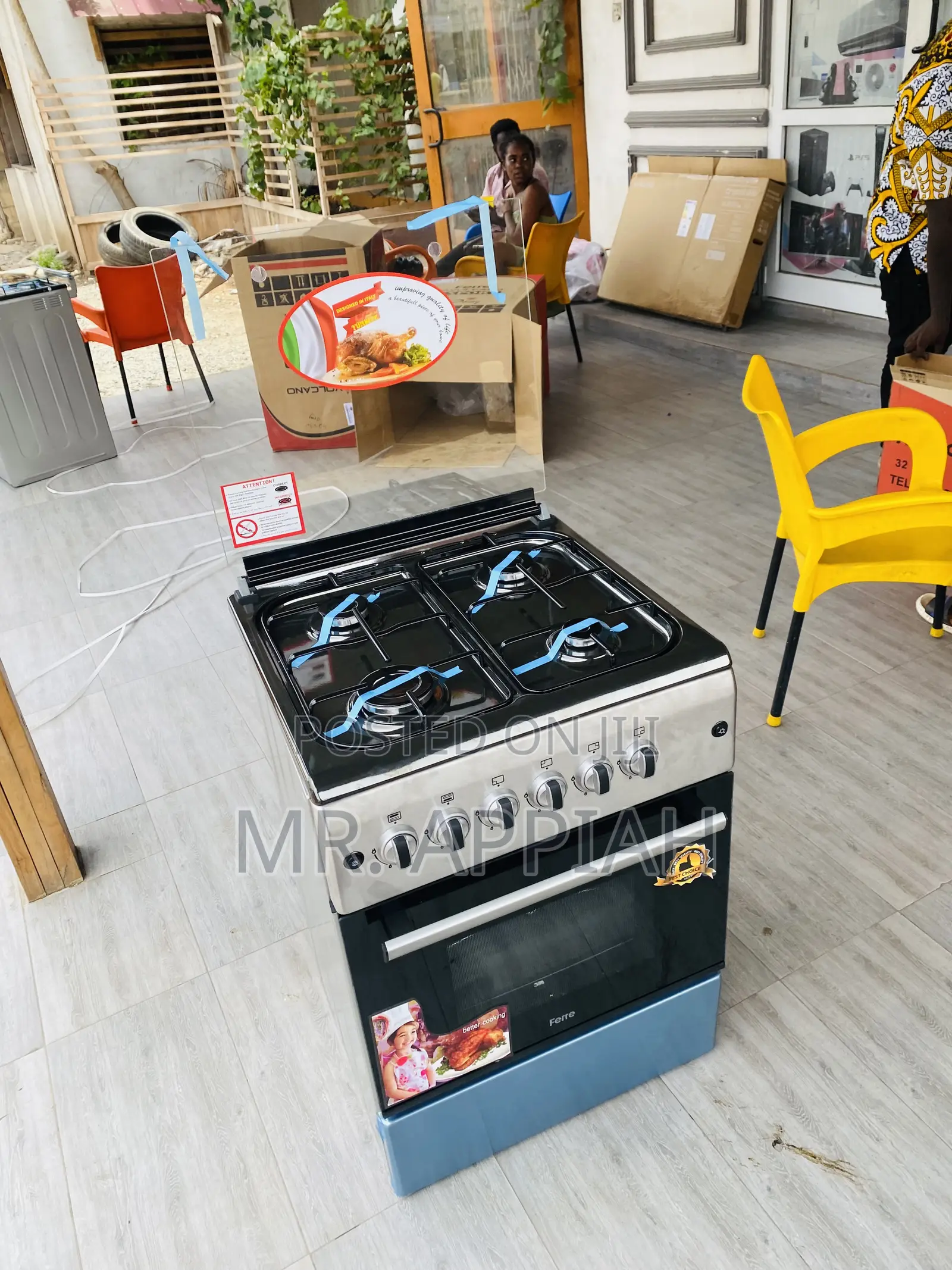 Stainless Ferre 60x60 Oven and Grill 4 Gas Burner(Gray).