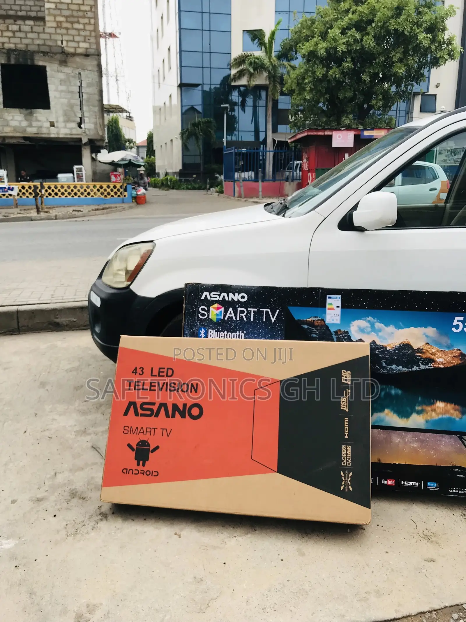 Black Smart Asano 43 Inches Electric Led Glossy Tv
