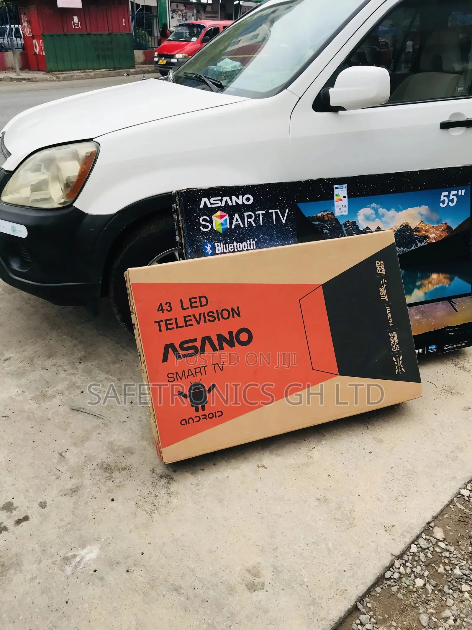 Black Glossy Electric 43 Inches Smart Asano Tv