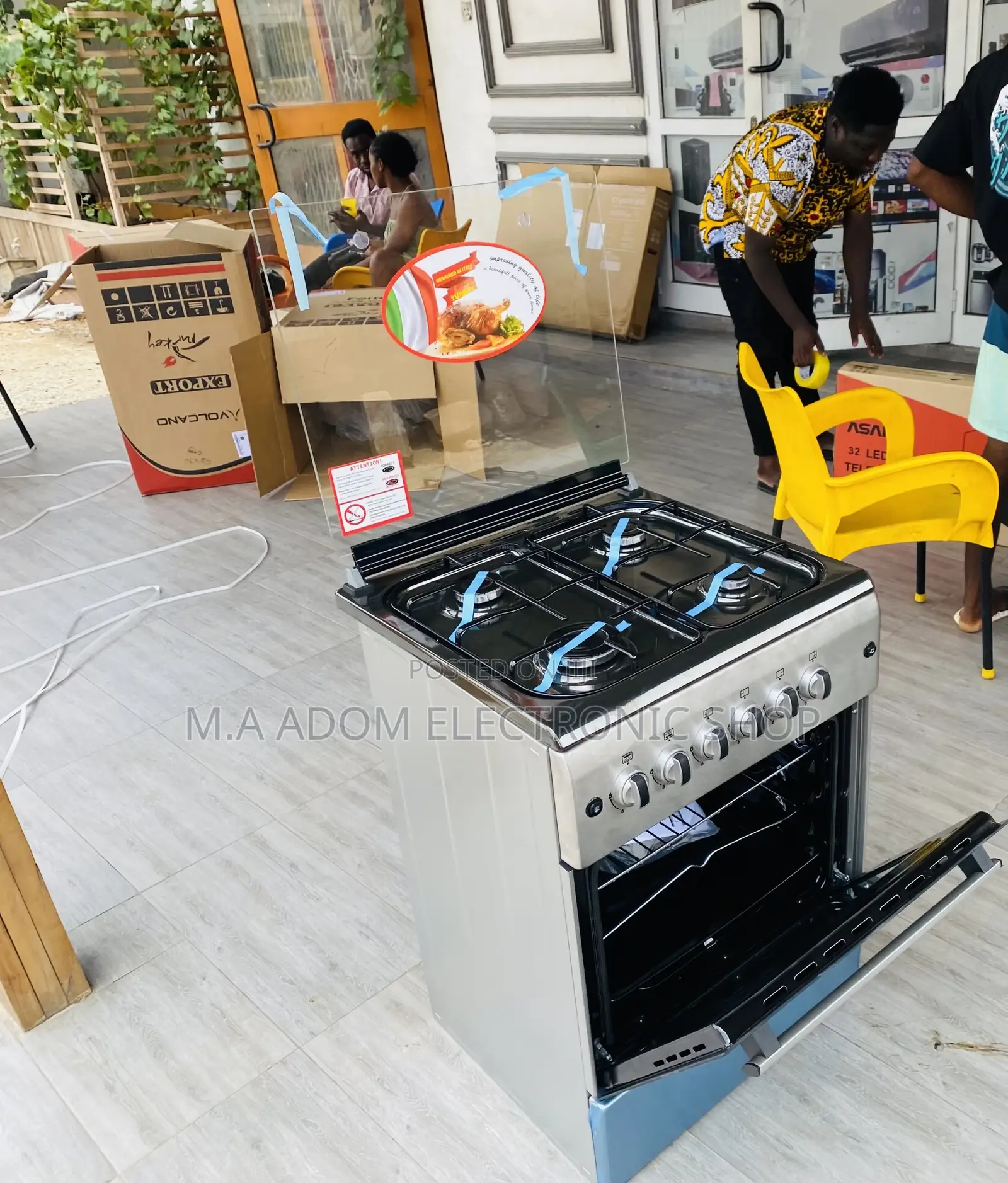 Shop Ferre 60x60 Oven And Grill 4 Gas Burner(Gray)