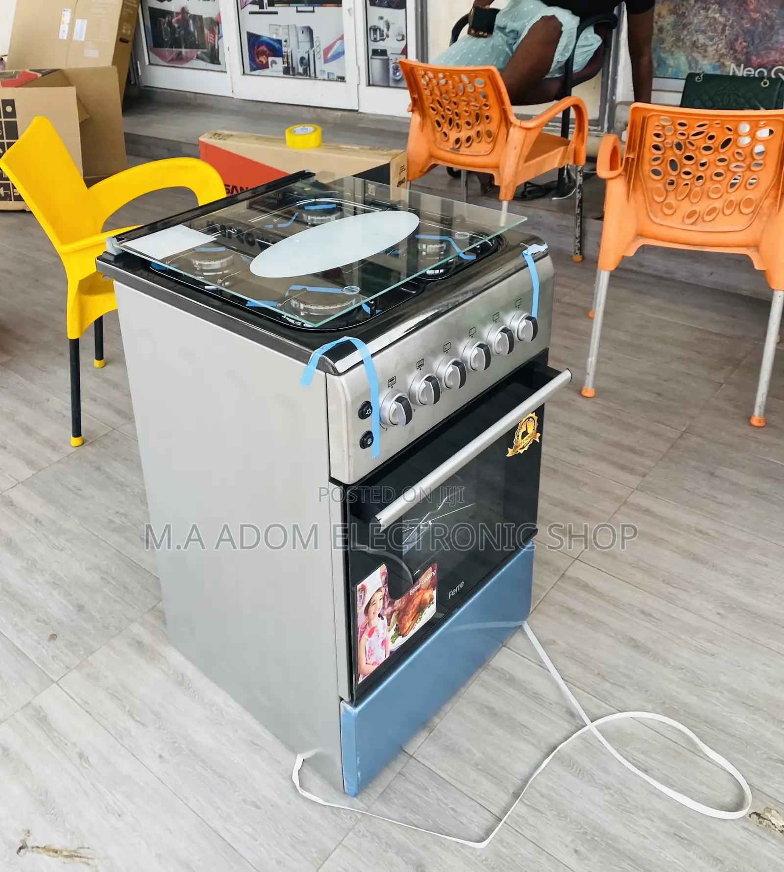Shop Quality Ferre 50x60 Oven And Grill 4 Gas Burner(Gray).