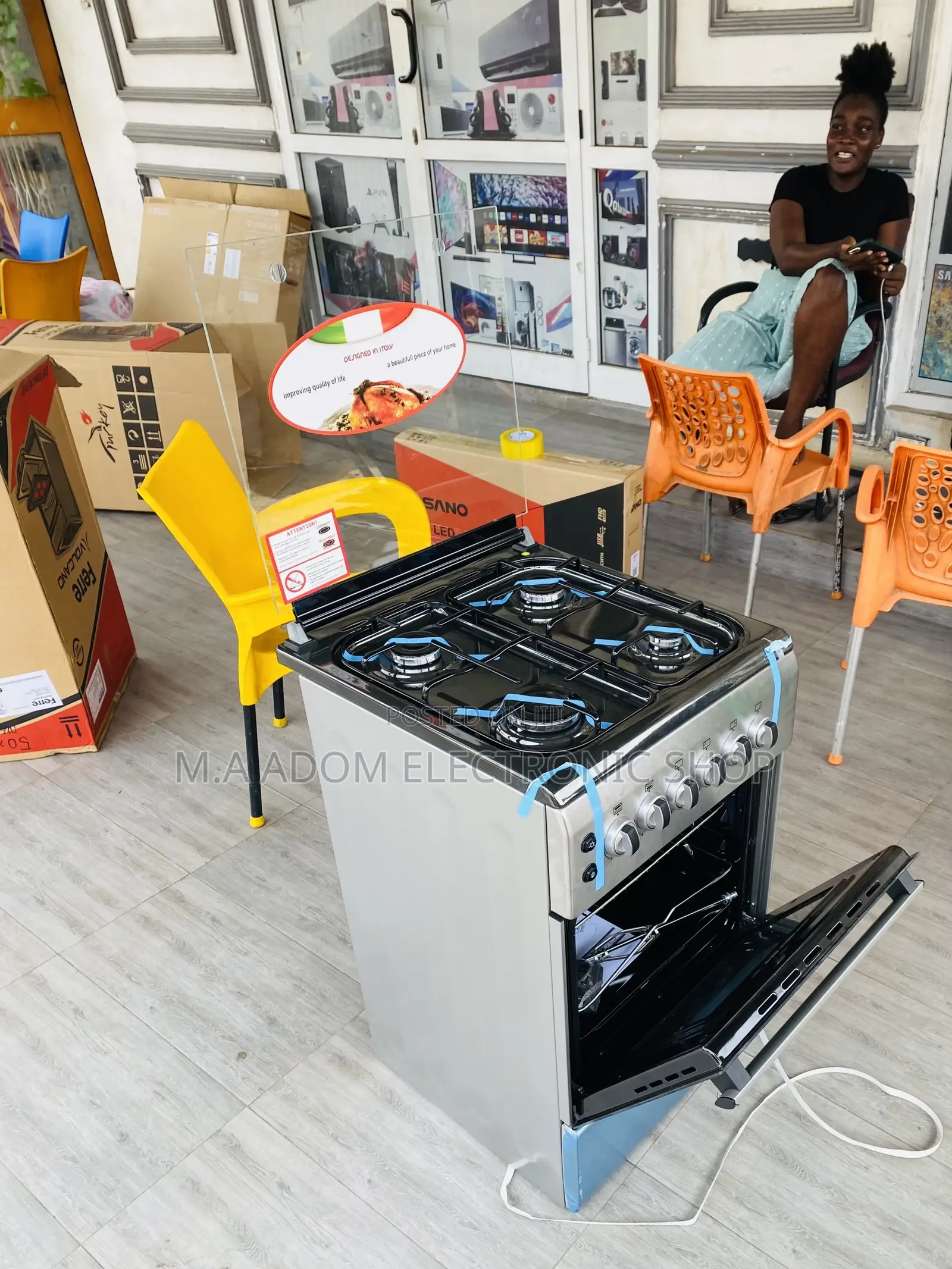 Shop Authentic Ferre 50x60 Oven And Grill 4 Gas Burner,Gray.