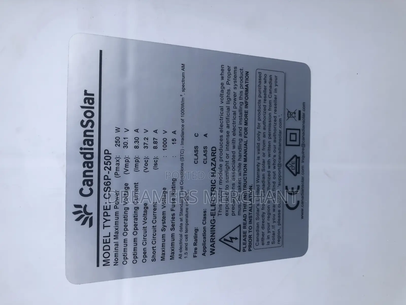 250w Canadian Solar Panel