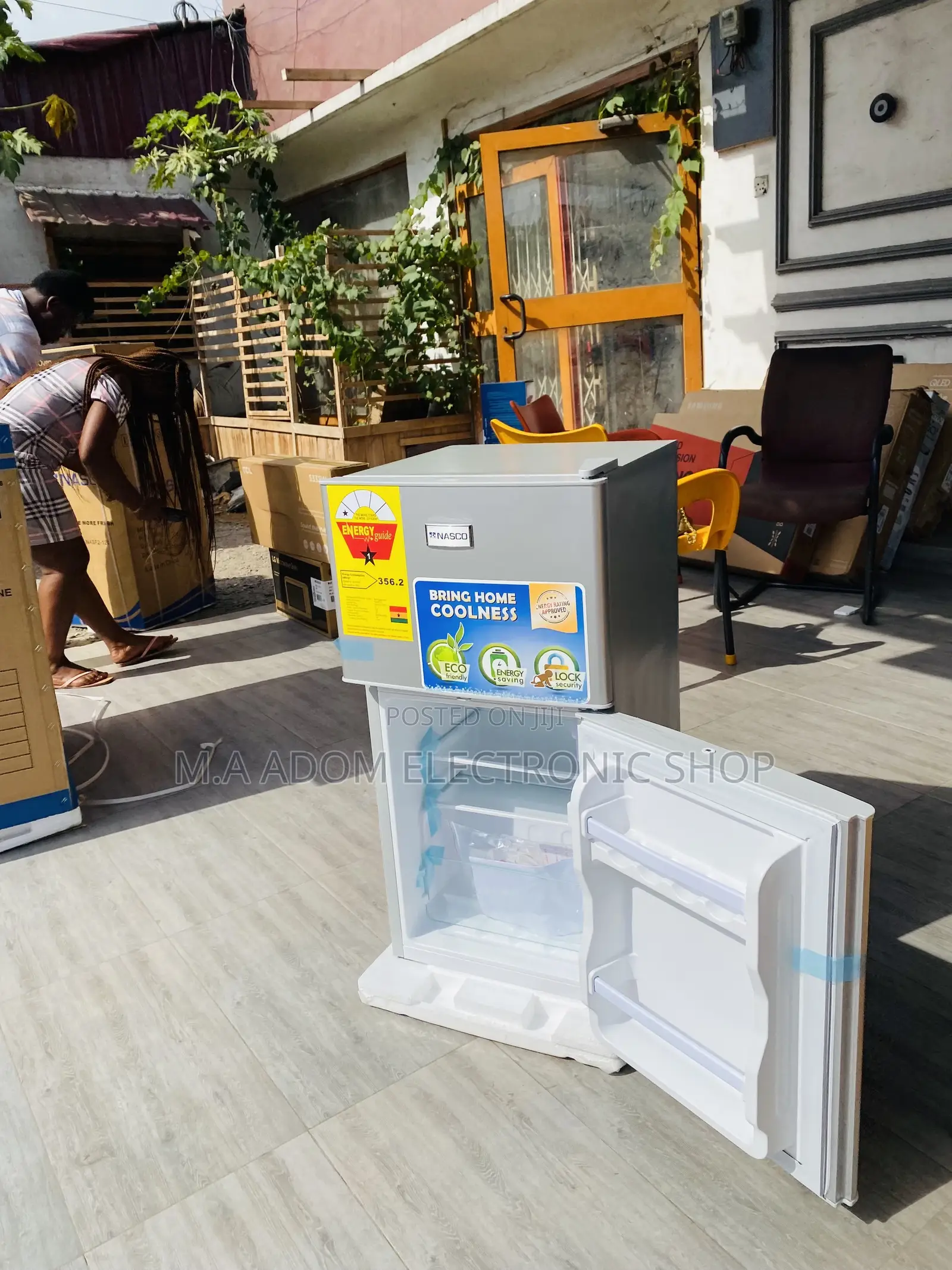 Fast Cooling Nasco Nasf2-120 2 Door Table Top Fridge,Silver.