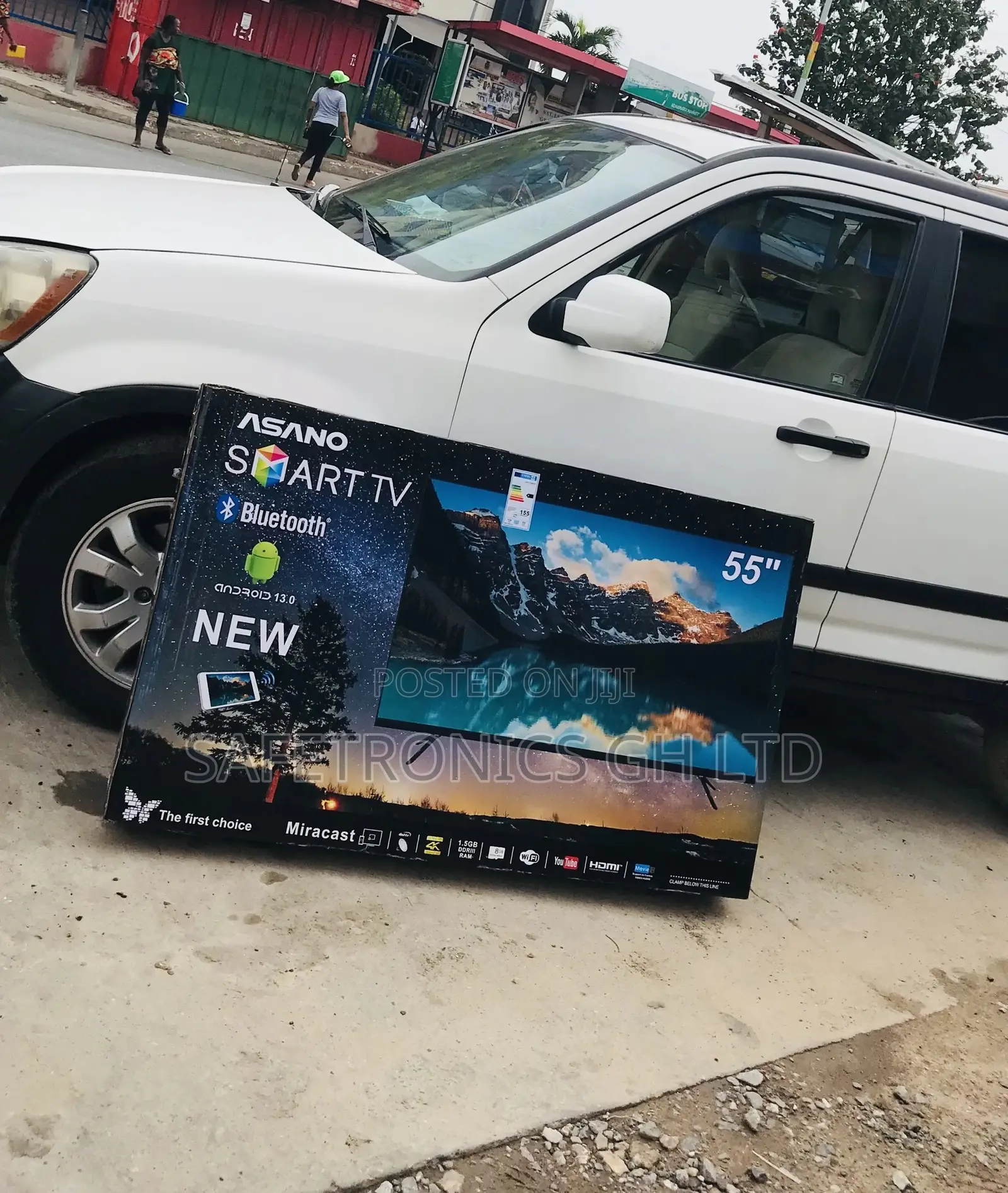 Electric Black 55 Inches Glossy Smart Asano Led Tv