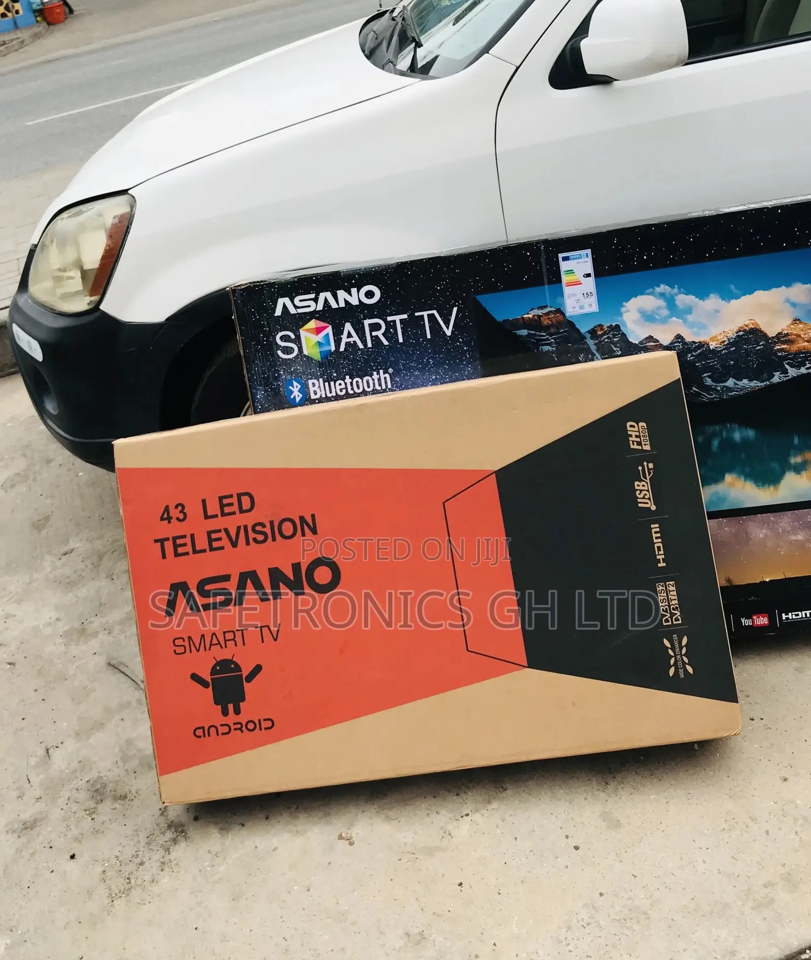Led Black Smart Electric Asano 43 Inches Glossy Tv
