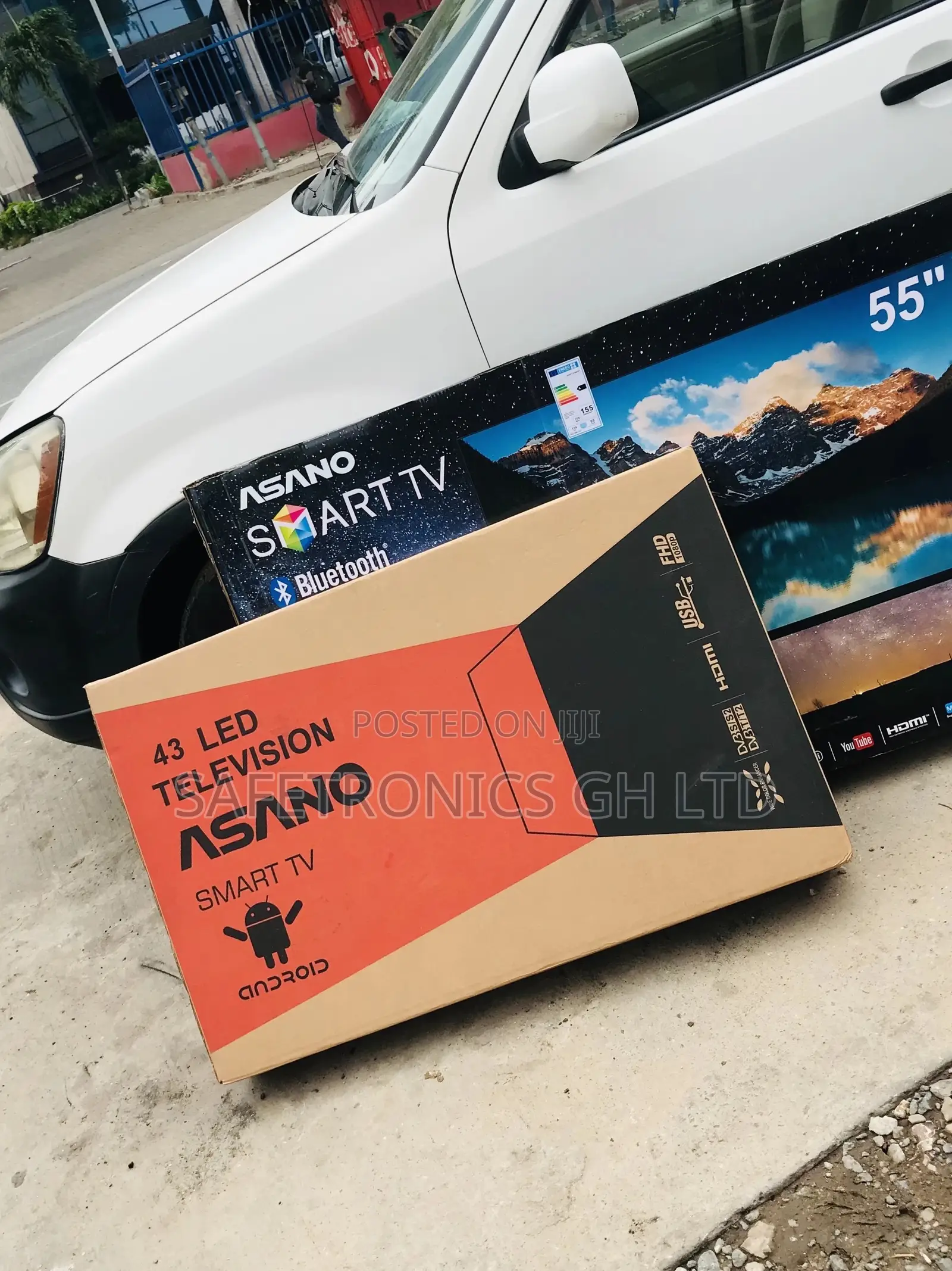 Glossy Smart Black Electric Asano Led 43 Inches Tv