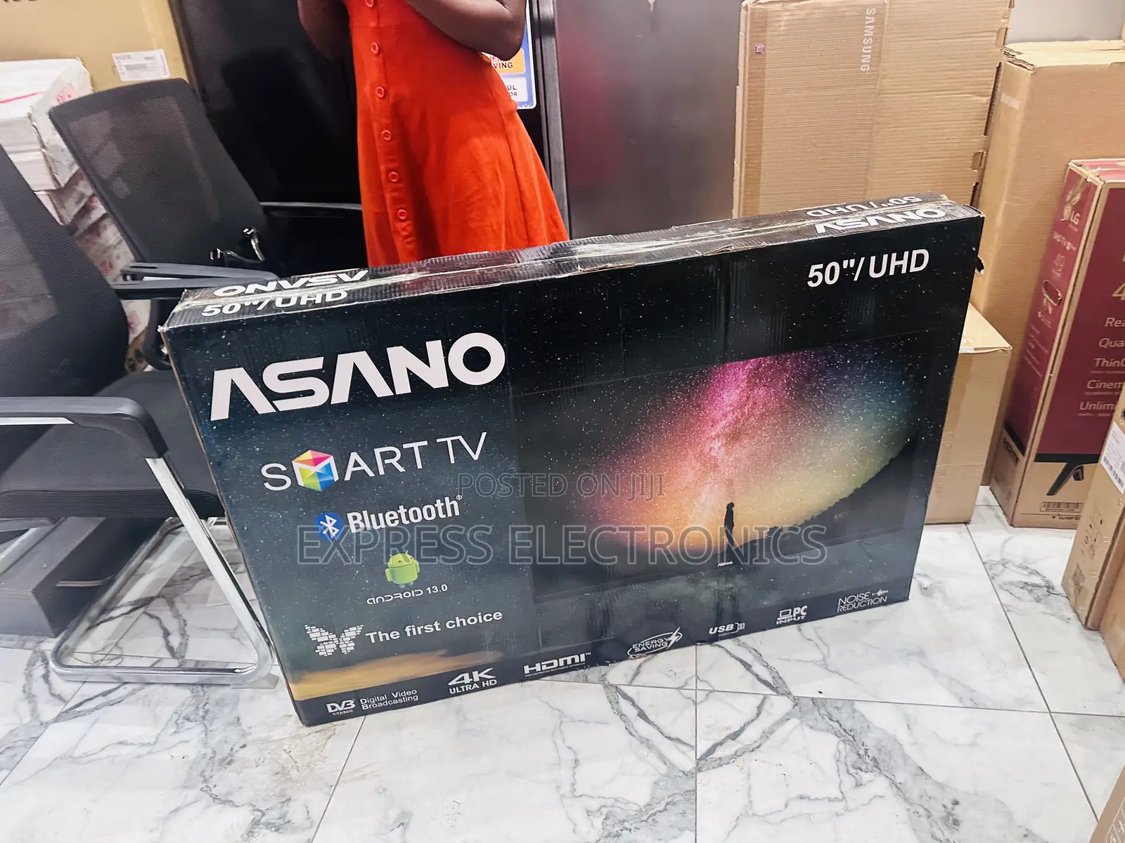 Asano 50” Uhd Smart Glossy Screen Android Tv